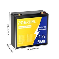 NEW 12V 25Ah LiFePO4 Lithium Battery 320Wh Built-in BMS Deep Cycle for Solar RV