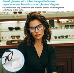 Smart Glasses for Men Women, Open Ear, IP67 Waterproof, Bluetooth 5.4 Voice Assi