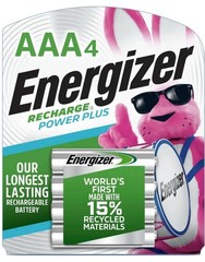 ENERGIZER AAA Rechargeable Power Plus NiMH Batteries 4-Pack Brand New Sealed