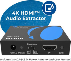 4K 60Hz 18G HDMI 2.0 Audio Converter Extractor – SPDIF + 3.5Mm Output