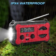 Emergency Solar Hand Crank Weather Radio 10000mAh Power Bank Charger Flash Light