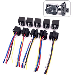 5 Pack 12V 30/40 Amp 5Pin SPST Automotive Relay w/Wires & Harness Socket Set