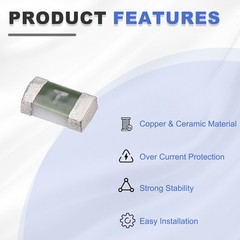 50pcs 32V 5A Surface Mount Chip Fuse, 0603 Square Copper Fuses, Green