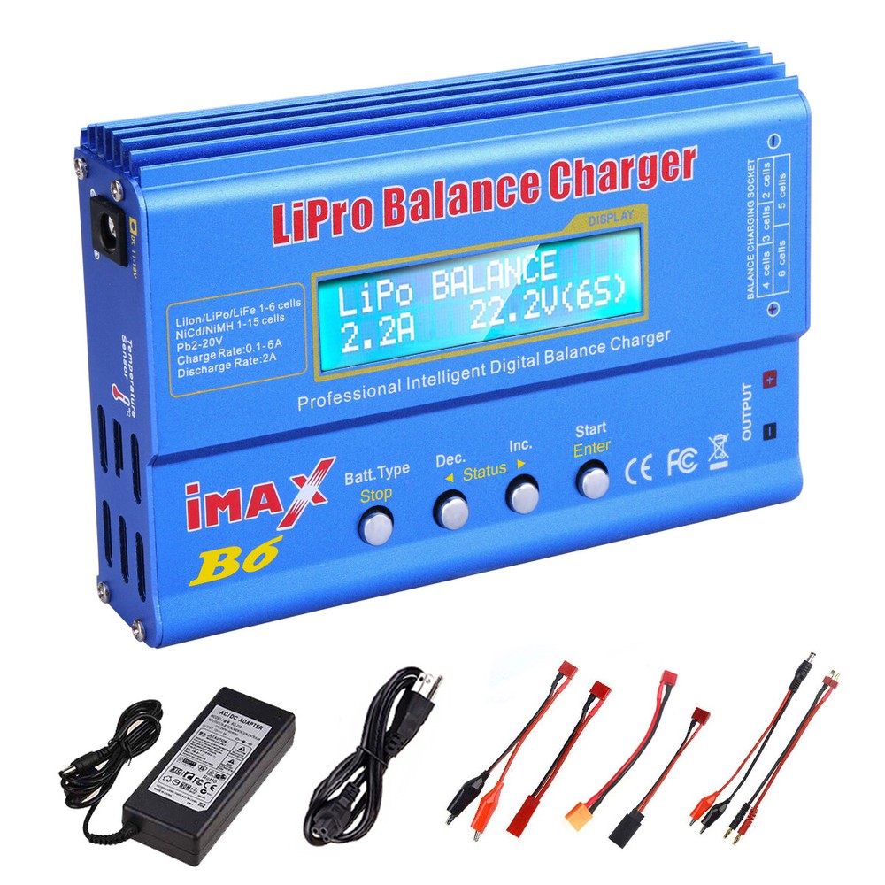 B6 Battery Charger 80W Mini Lipo RC Balance Charger/Discharger with Power Supply
