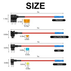 16 Pack 4 Types Fuse Tap, Upgraded 12V Car Add a Circuit Tap Kit -…