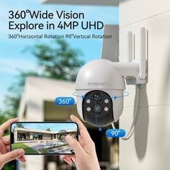 4MP Solar Security Cameras Outdoor Wireless 4-Cam Kit 2-Way Audio Night Vision