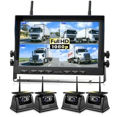 Wireless Magnetic Solar Backup Camera HD 1080P 10.1″ DVR Monitor RV Truck Ship