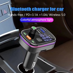 In Car Wireless Bluetooth 5.0 FM Transmitter AUX Receiver Adapter 2 USB Charger