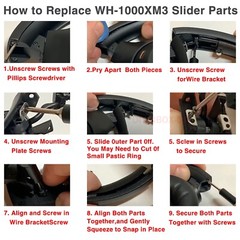 Replacement Side Slider Cover Parts kit Headband for Sony WH-1000XM3 Headphones