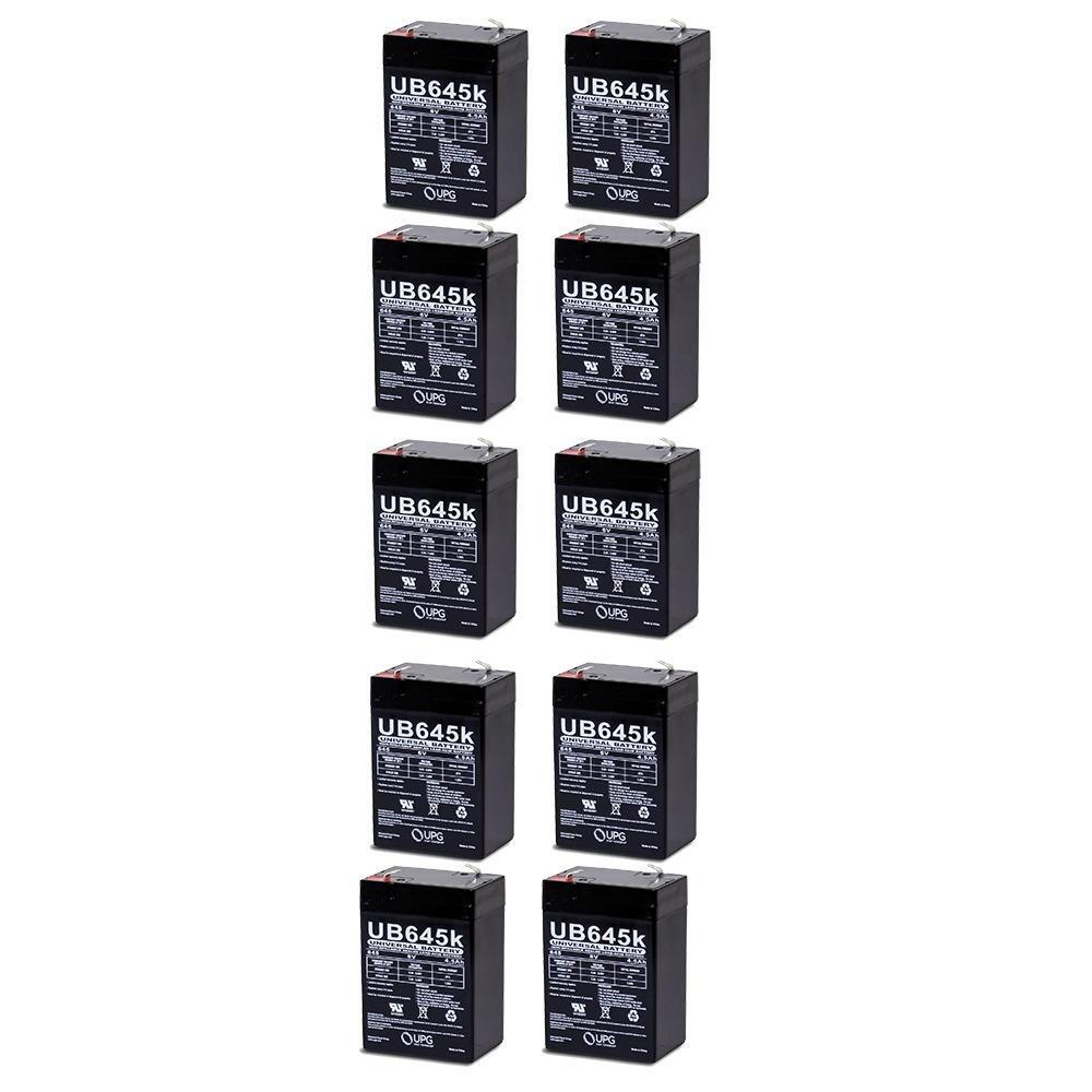 UPG 6V 4.5AH SLA Replacement Battery for RG645T1, SB604b – 10 Pack