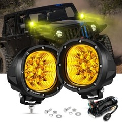 AUXBEAM 4″ 90W Amber LED Work Light Bar 4WD Offroad Flood Pods Fog Driving Lamps