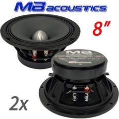 1 pair 8″ Midrange Bullet Speaker 900W 42oz magnet 2″ Bullet VC 4Ω MB Acoustics