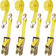Heavy Duty Ratchet Straps(4 Pack), 2″ x15′ Tie Down Strap, Yellow