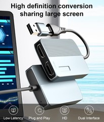 USB C/USB 3.0 to Dual HDMI Adapter, HDMI Splitter Extended Display Adapter fo…