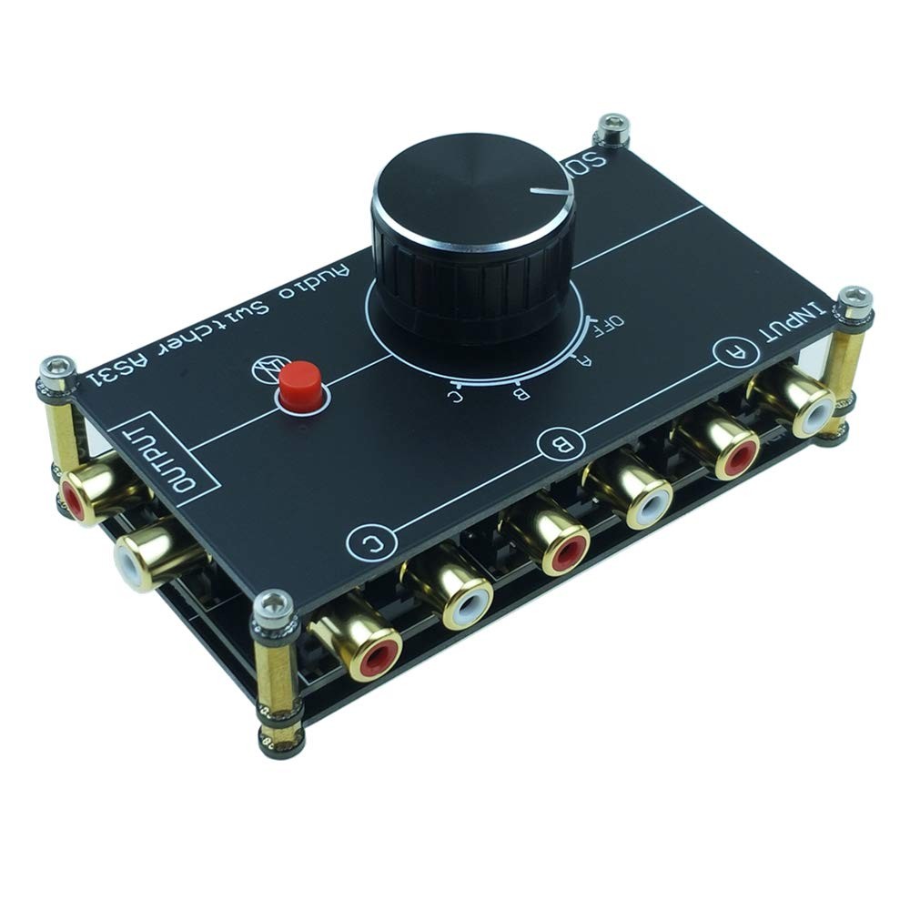SOLUPEAK 3 in 1 Out RCA Stereo Audio Source 3 ports switch(3 IN 1 OUT)