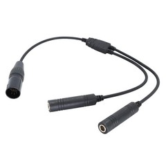 New Black Aviation Headset GA Dual Plugs to for Airbus 5 Pin XLR Headset Adapter