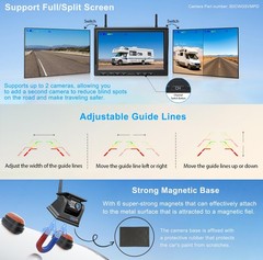 1080P 10″ DVR Monitor Magnetic Solar Wireless Backup Camera Truck Car RV Trailer