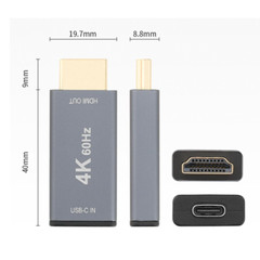 USB-C Female to HDMI Male Adapter Gold Plated 4K 60Hz Converter Connector USA