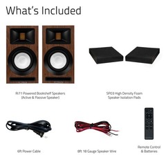Fluance Ri71 Powered Bookshelf Speakers with Foam Isolation Pads