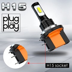 For Mercedes-Benz CLA250 2014 2015 2016 2019 H15 LED Headlight Bulbs High Beam
