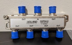 Holland GHPNA-6 6-Way Cable Splitter RF Coaxial IPTV 4-1500 MHz Nickel Plated 1