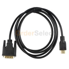 6FT HDMI to DVI D 24+1 Male Gold Adapter Cable HDTV Projector Laptop Cord Plug