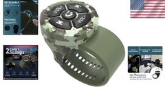 Green Bluetooth Media Remote – Waterproof Steering Wheel Control for iOS/Android