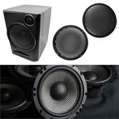 QWORK 4-Pack 8” Black Plastic Audio Speaker Cover, Durable Subwoofer