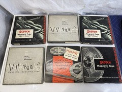 Vintage Scotch Knight Reel to Reel Tape Lot 7″ Plastic Reels 1950s Audio 6pc
