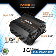 PRV MDX1800.1 1 Ohm Mini 1 Channel 1800 Watts Amp Compact Car Audio Amplifier