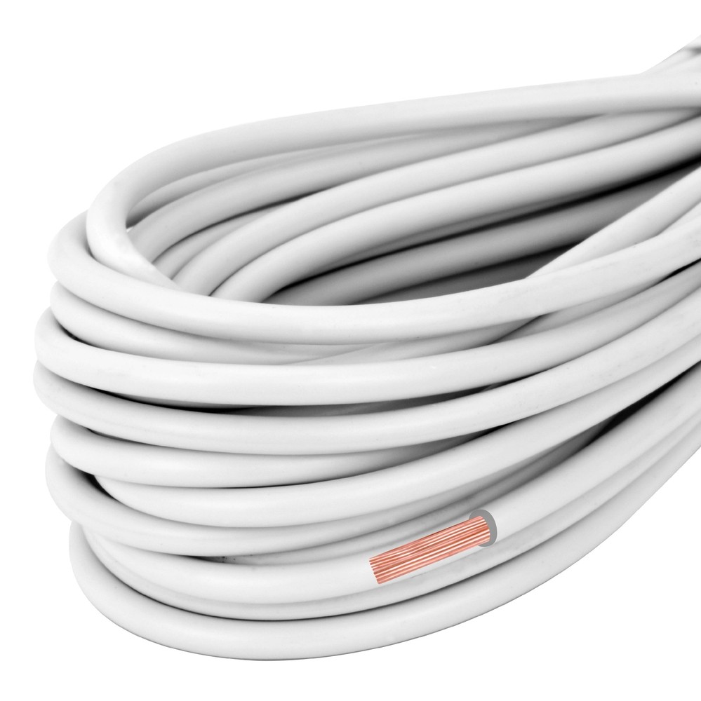 25ft 14GA Gauge Primary Wire Power Cable Turn On Hook Up Remote White OFC Copper