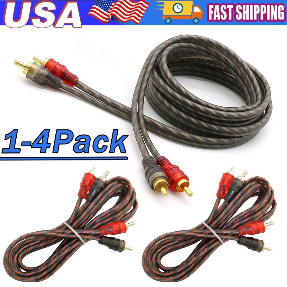 1/4PACK RCA Audio Cable Twisted Pair with Noise Reduction Interconnect Amp Wire