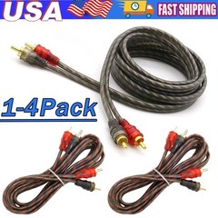 1/4PACK RCA Audio Cable Twisted Pair with Noise Reduction Interconnect Amp Wire