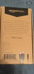 Amzon Basics 3.5mm To 2 Male RCA Adapter Audio Stereo Cable 4ft NEW