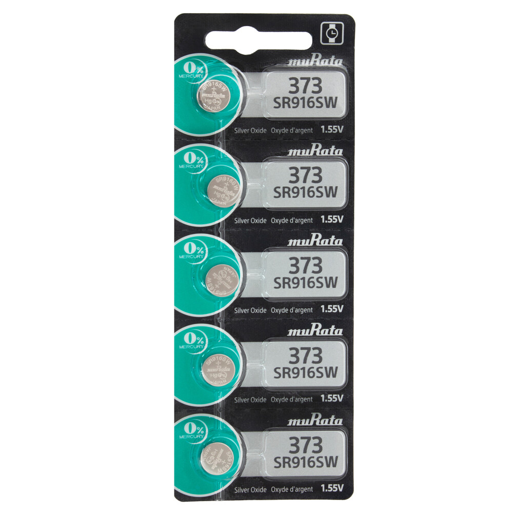5 Pcs Murata Replaces Sony 373 SR916SW 1.55V Silver Oxide 0%Hg Watch Batteries