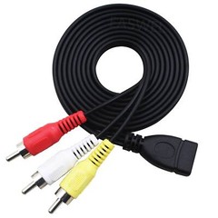 USB 2.0 A Female to 3 RCA Male Video AV Cable Lead PC TV Aux Audio Video Adapter