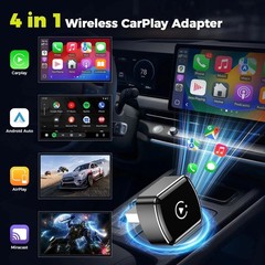 4-in-1 Mini Wireless Car Adapter – MirrorLink, Android Auto, CarPlay Plug & Play