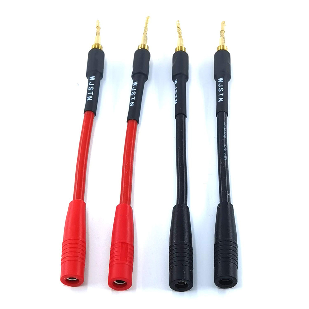 -018 Braided Wire Speaker Banana Plugs to 4Mm Female Banana Jack Converter, S…