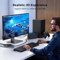 HDMI 2.1 Switch 2 in 1 Out 8K@60Hz Ultra HD Supports 4K@240Hz 4K@120Hz VRR HDR10