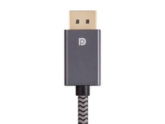 Monoprice 8k DisplayPort 1.4 EasyPlug Braided Cable – 12 Feet – Gray, 32.4 Gbps