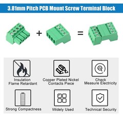 5 Sets 5 Pin 3.81mm Pitch PCB Mount Screw Terminal Block Connector 2816AWG
