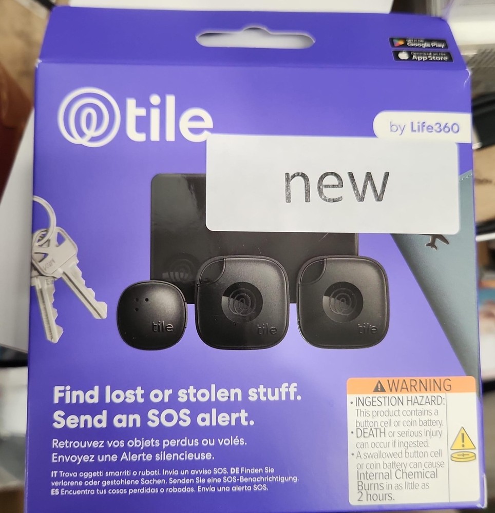 Tile by Life360 Essentials Bluetooth Trackers Locators Keys + IOS Android New