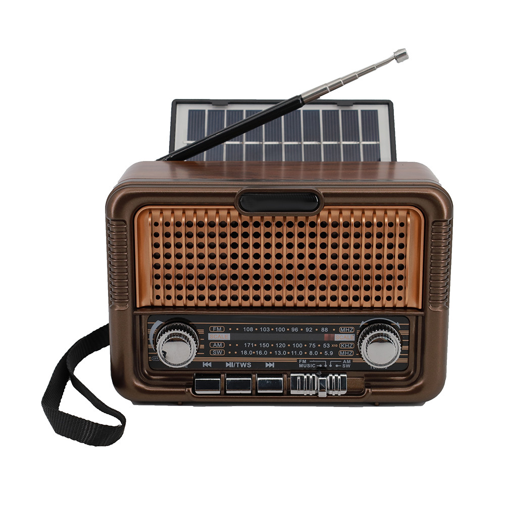 QFX R-50 Portable 3-Band (AM/FM/SW1) Radio +Solar/Rechargeable +Music Player