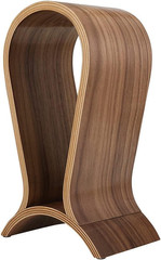Headphone Stand Wood, Headset Stand for Desk, Walnut Gaming Headphone Holder Com