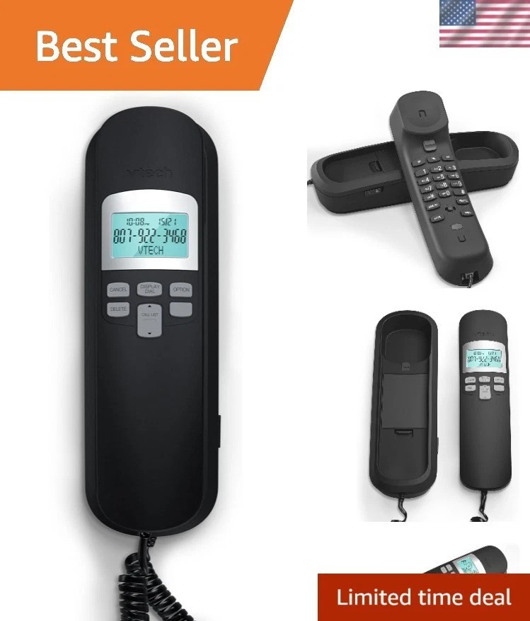 Easy-to-Use Corded Telephone with 13 Speed Dials & Caller ID – Wall-Mountable