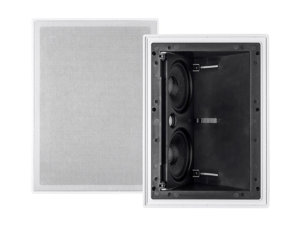 Pair of Monoprice 2-way Carbon Fiber In-Wall Surround Speakers – Dual 5.25”