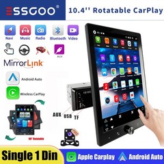 10.4″ Single Din Touch Screen Stereo Bluetooth Radio Apple/Android Carplay+CAM