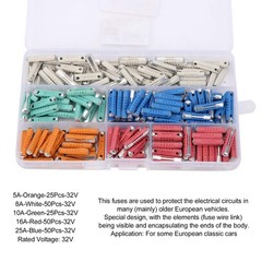 Yctze 200Pcs Auto – 5A/8A/10A/16A/25A Fuse European 32V Boxed Assorted Automo…