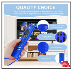 Silicone Remote Cover for Fire TV 4K Max & Insignia/Pioneer (2-Pack Blue & Red)