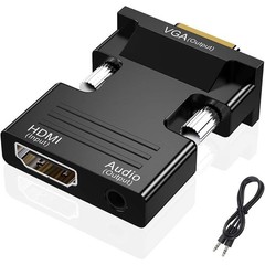HDMI Female to VGA Male Adapter 1080P Converter with 3.5mm Audio Cable for PC TV